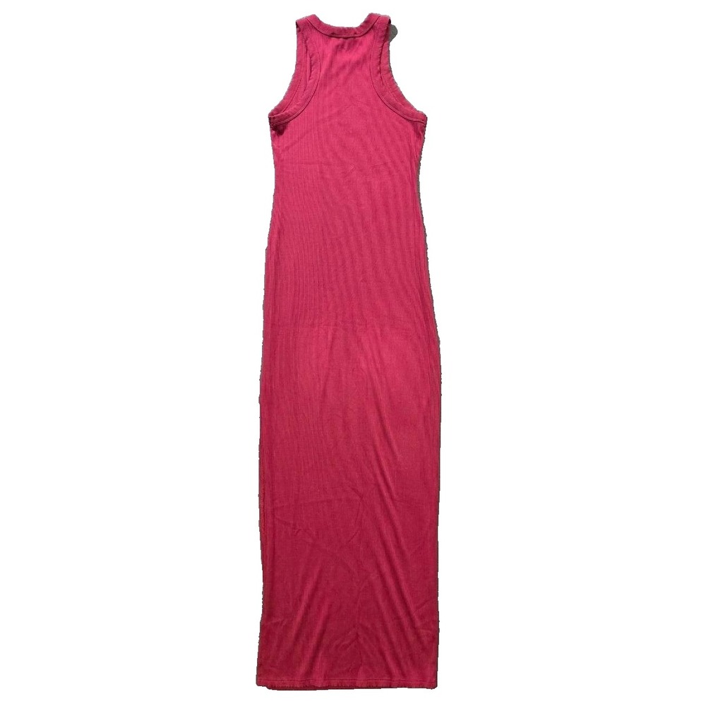 Lulus Tan Orange Striped Knit Midi Dress Sleeveless Keyhole Back XS A011358